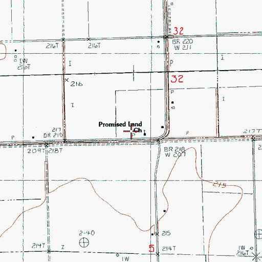 Topographic Map of Promised Land Church, AR