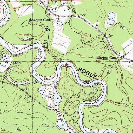 Topographic Map of Pig Branch, LA