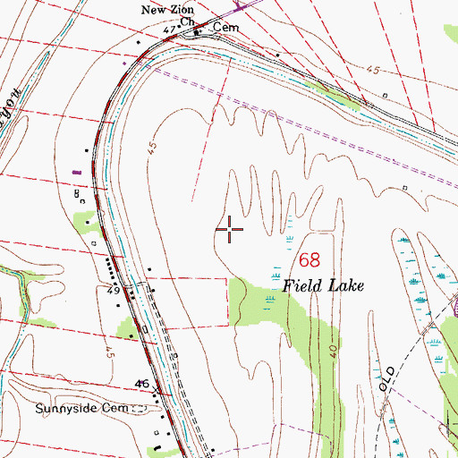 Topographic Map of Pikes Peak Lake, LA