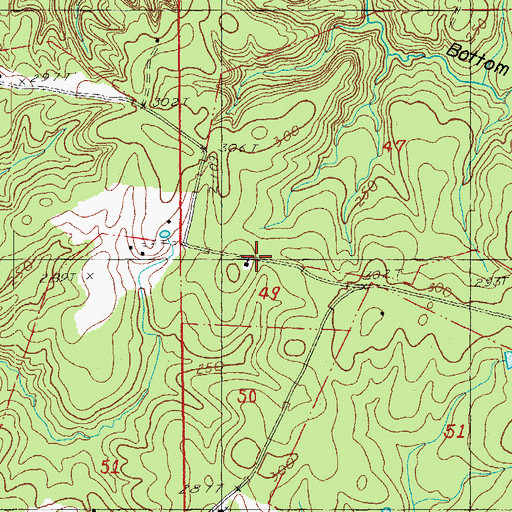 Topographic Map of Pilgrims Rest Church, LA