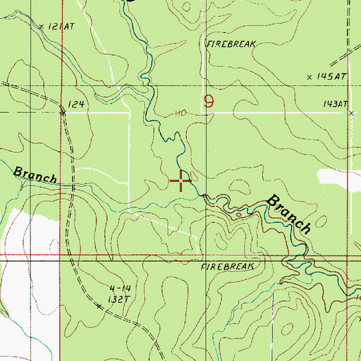 Topographic Map of Pin Oak Flat Branch, LA