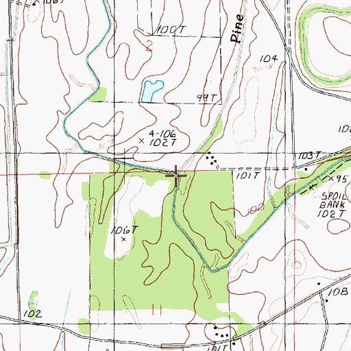 Topographic Map of Pine Bayou, LA