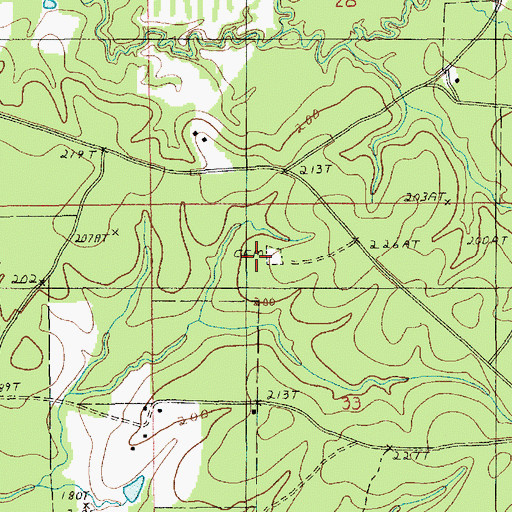 Topographic Map of Pine Grove Cemetery, LA