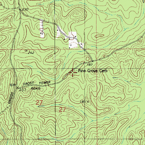 Topographic Map of Pine Grove Cemetery, LA