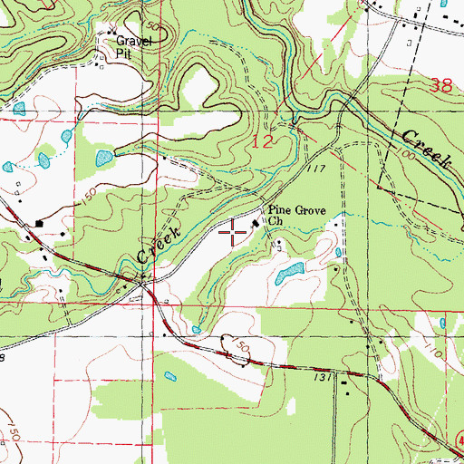 Topographic Map of Pine Grove Church, LA