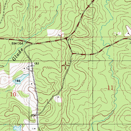 Topographic Map of Pine Grove Church, LA