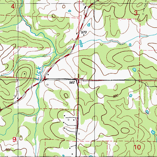 Topographic Map of Prosperity Church, AR