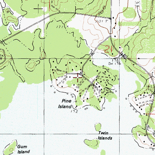 Topographic Map of Pine Island, LA