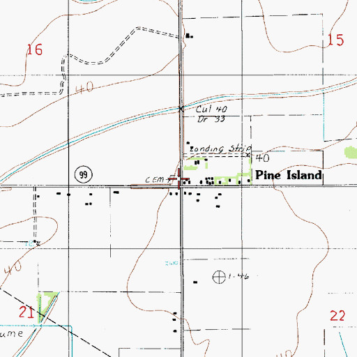 Topographic Map of Pine Island, LA