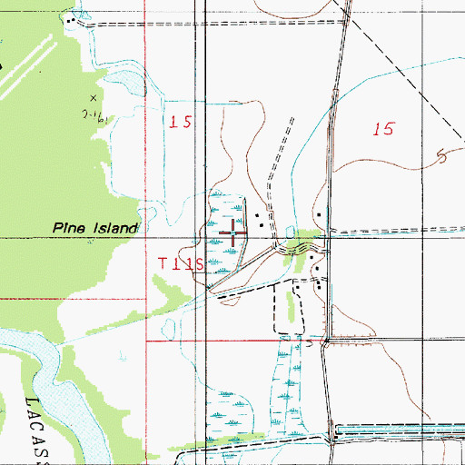 Topographic Map of Pine Island, LA