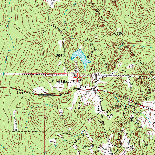 Topographic Map of Pine Island Church, LA