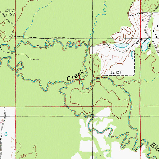 Topographic Map of Piney Creek, LA