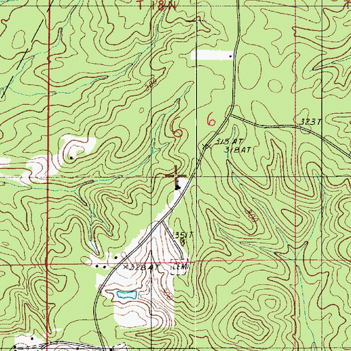 Topographic Map of Piney Grove Church, LA