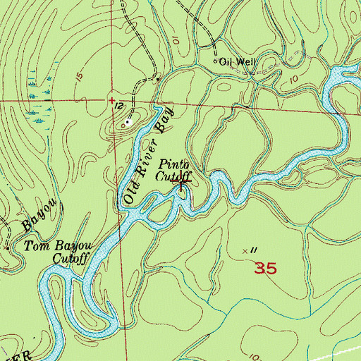 Topographic Map of Pinto Cutoff, LA