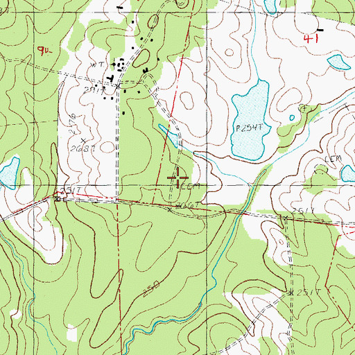 Topographic Map of Pipes Cemetery, LA