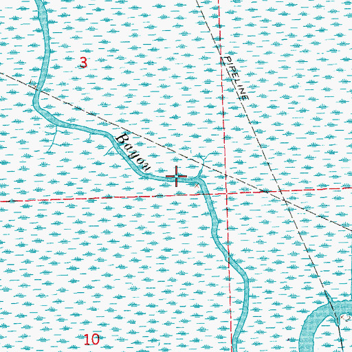 Topographic Map of Piquant Bayou, LA