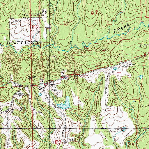 Topographic Map of Pisgah Cemetery, LA