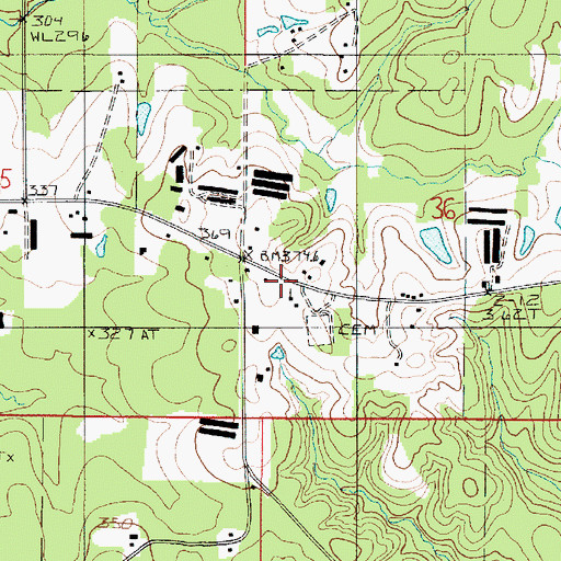 Topographic Map of Pisgah Church, LA