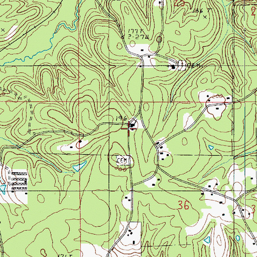 Topographic Map of Pisgah Church, LA