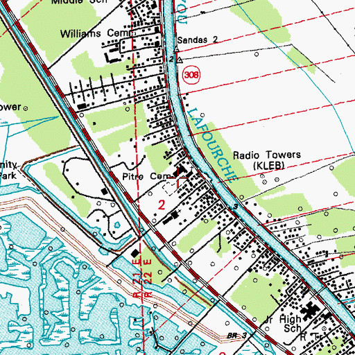 Topographic Map of Our Lady of Prompt Succor Cemetery, LA