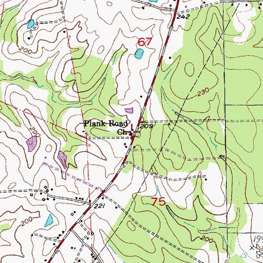 Topographic Map of Plank Road Church, LA