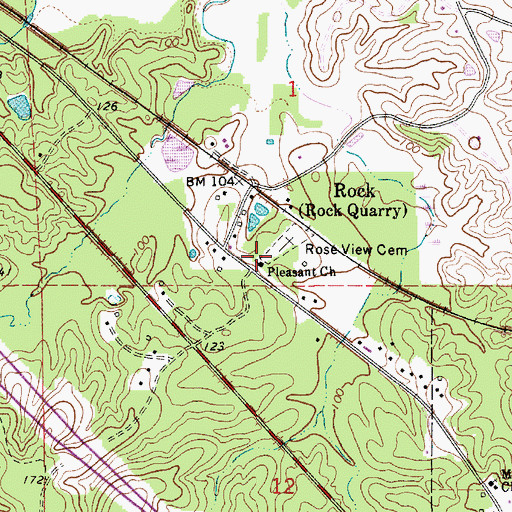 Topographic Map of Pleasant Church, LA