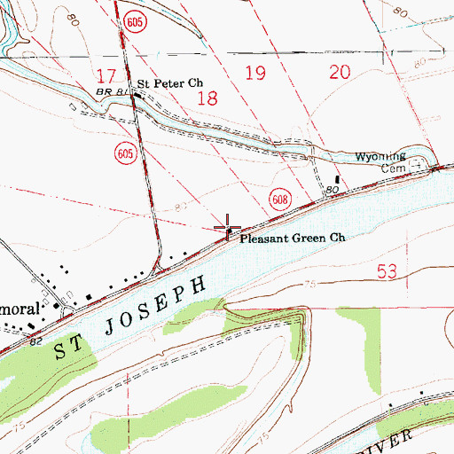 Topographic Map of Pleasant Green Church, LA