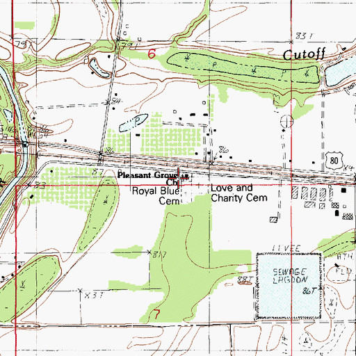 Topographic Map of Pleasant Grove Church, LA