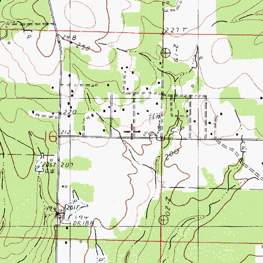 Topographic Map of Pleasant Grove School, LA