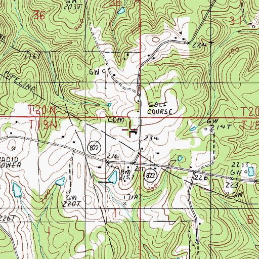 Topographic Map of Pleasant Grove School, LA