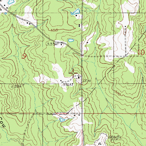 Topographic Map of Pleasant Grove School, LA