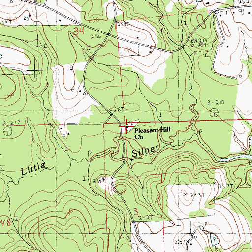 Topographic Map of Pleasant Hill Church, LA