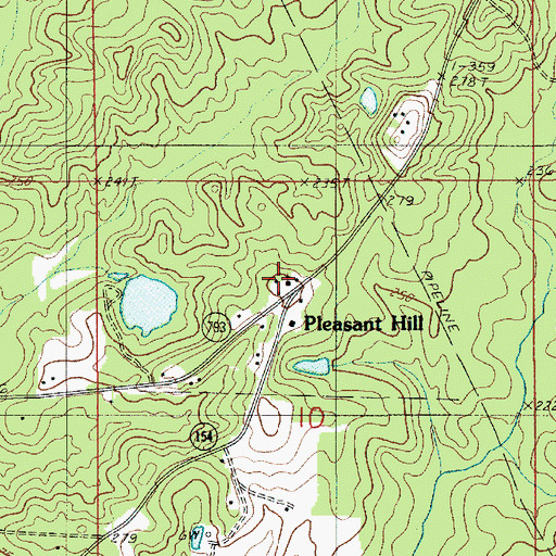 Topographic Map of Pleasant Hill Church, LA