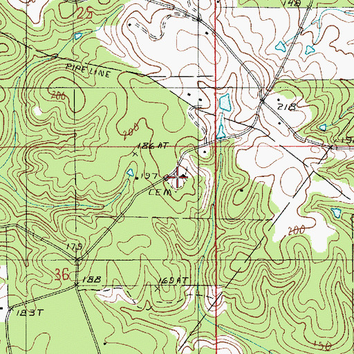 Topographic Map of Pleasant Hill Church, LA