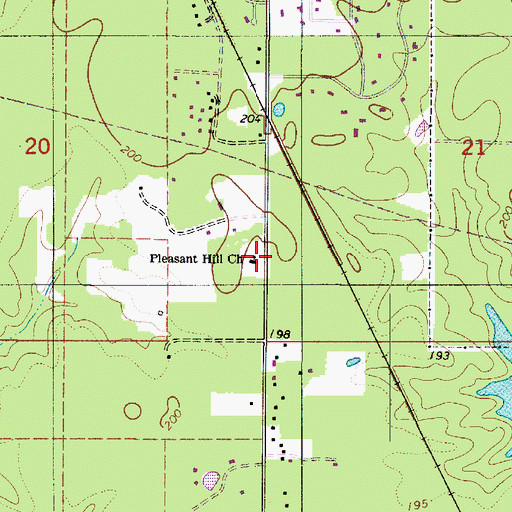 Topographic Map of Pleasant Hill Church, LA