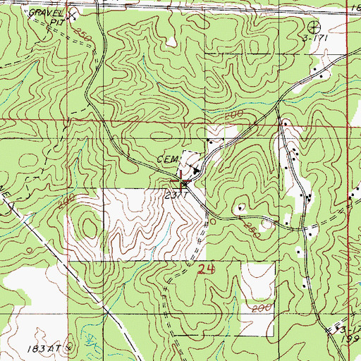 Topographic Map of Pleasant Hill School, LA
