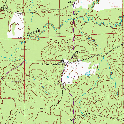 Topographic Map of Providence Church, AR