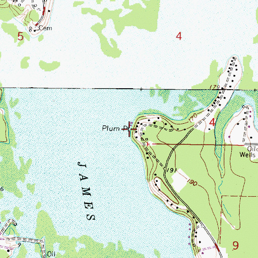 Topographic Map of Plum Point, LA