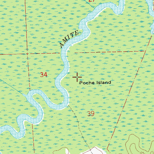 Topographic Map of Poche Island, LA
