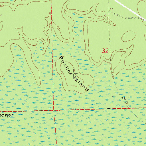 Topographic Map of Pocket Island, LA