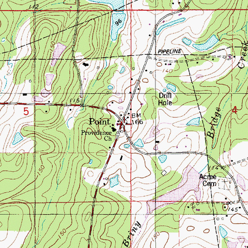 Topographic Map of Point, LA