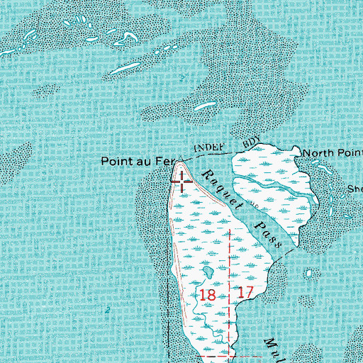 Topographic Map of Pount au Fer, LA