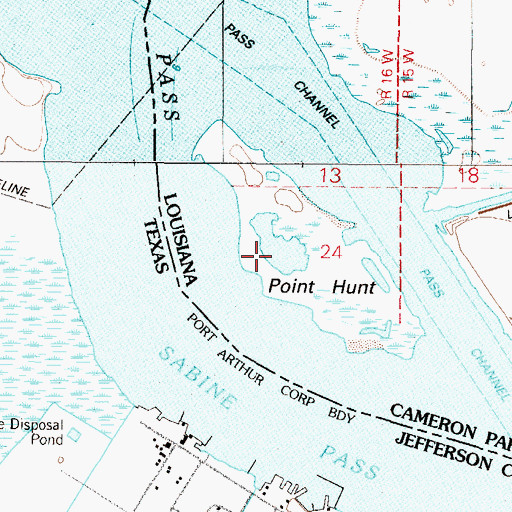 Topographic Map of Point Hunt, LA
