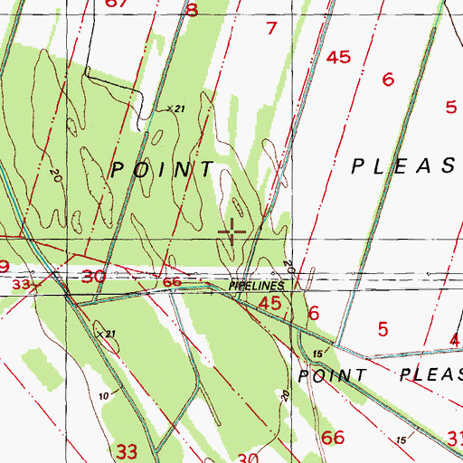 Topographic Map of Point Pleasant, LA