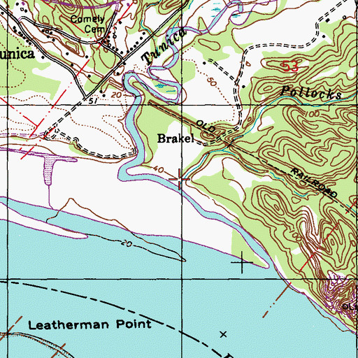 Topographic Map of Pollocks Bayou, LA