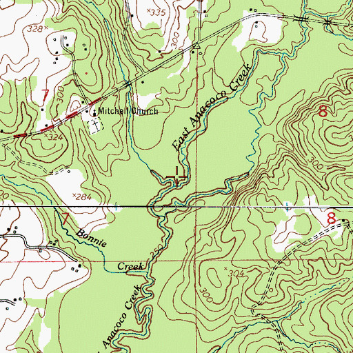 Topographic Map of Polly Branch, LA
