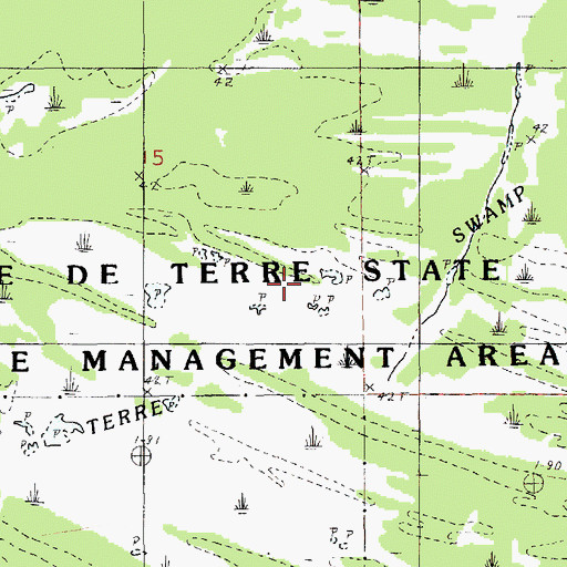 Topographic Map of Pomme De Terre Swamp, LA