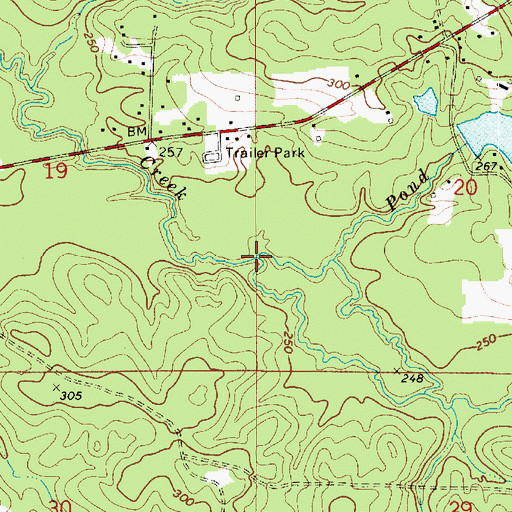 Topographic Map of Pond Branch, LA