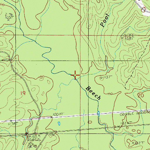 Topographic Map of Pool Branch, LA