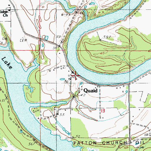 Topographic Map of Poole Bend Church, LA